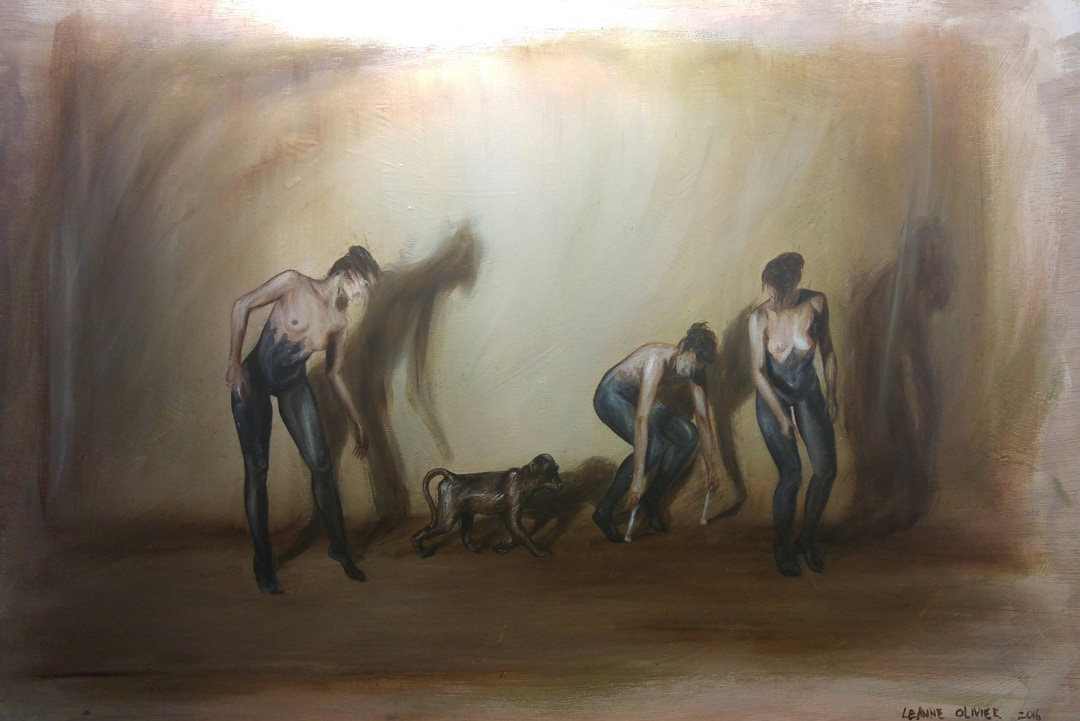Leanne Olivier_Gediertes iii_2016_60x40.5cm_Oil paint on wood.