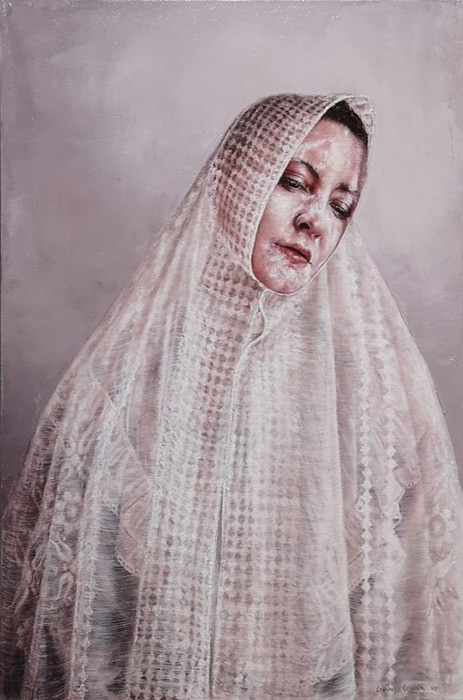 Leanne Olivier_In memory of_2021_71x51cm_Hematite & Oil on canvas