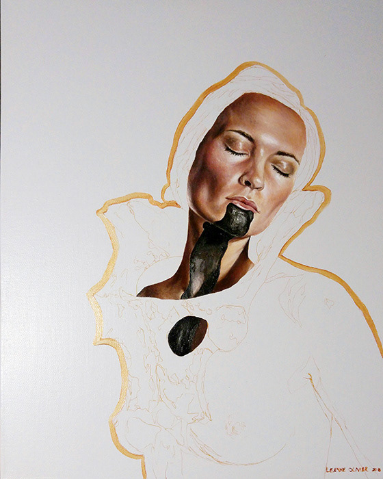 Leanne Olivier_Slipcast portrait i_2016_51x41cm_Oil paint & pigment ink on canvas