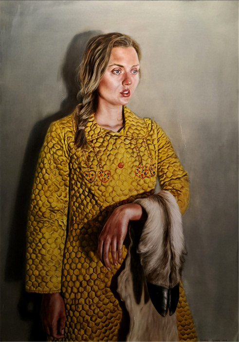 Leanne Olivier_Hand towels for the Guest bathroom_2019_84x59.5cm_Oil paint on wood