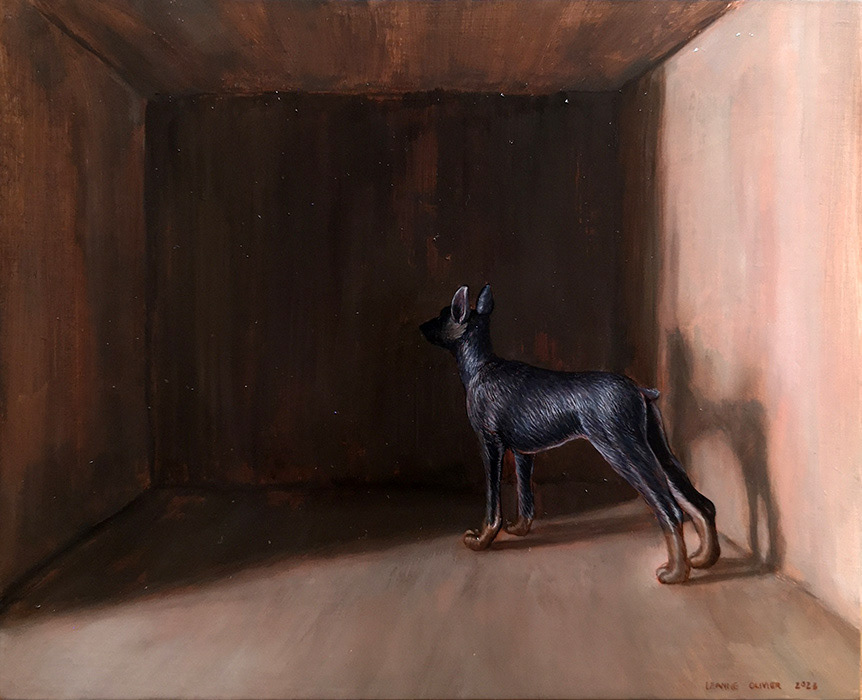 Leanne Olivier_Skoudier iv_2023_20x24cm_Oil on board