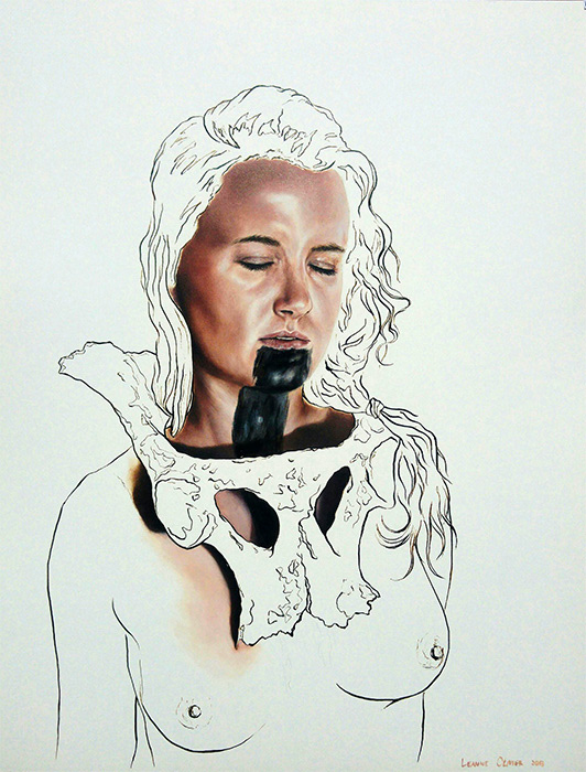 Leanne Olivier_Saudade_2018_65x50cm_Oil paint and pigment ink on Fabriano oil paper