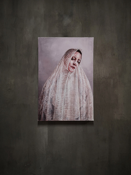 Leanne Olivier_In memory of_2021_Hematite & Oil on canvas