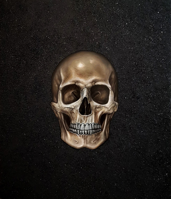 Leanne Olivier_Tat Tvam Asi viii_2021_43x37cm_Mica, Charcoal & Oil on wood