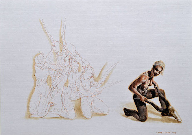 Leanne Olivier_Slipcast series ix_2015_30x42cm_Oil paint & pigment ink on canvas paper.