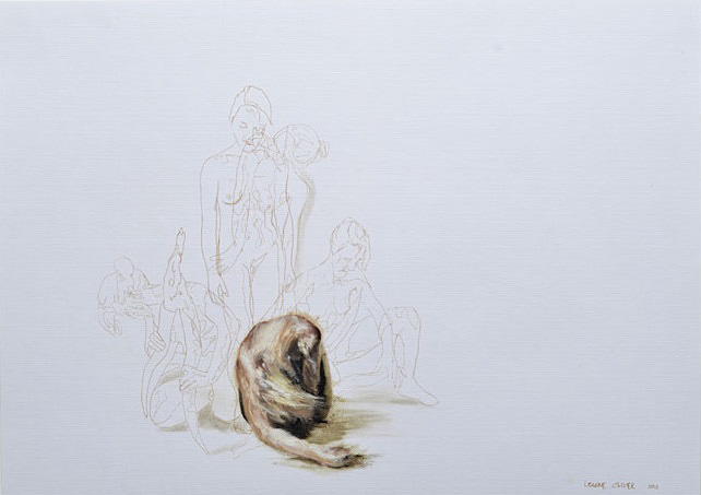 Leanne Olivier_Slipcast series vi_2015_30x42cm_Oil paint & pigment ink on canvas paper.
