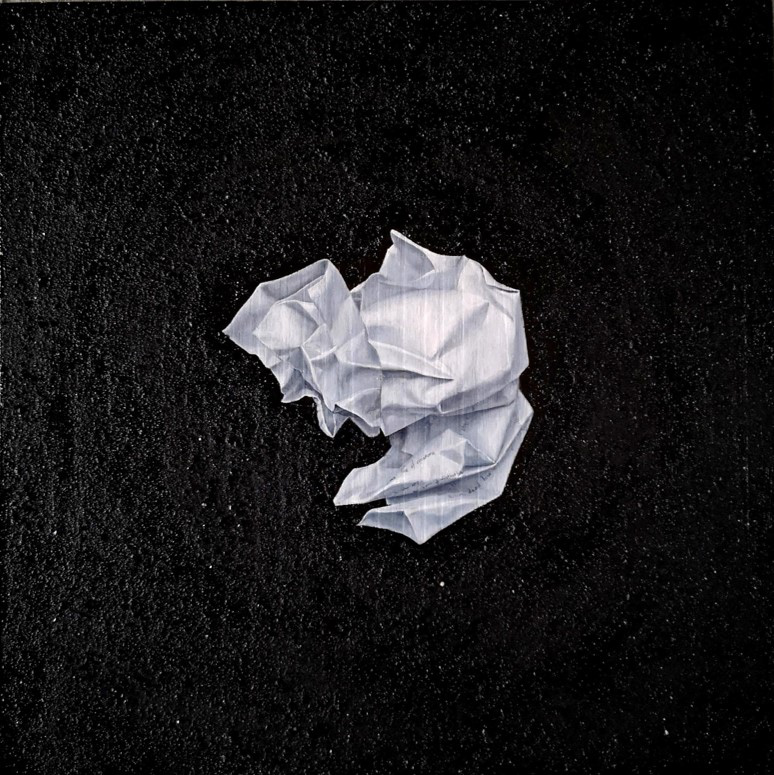 Leanne Olivier_Sermo iii_2022_30.5x30.5cm_Oil, Charcoal & Mica on Wood.
