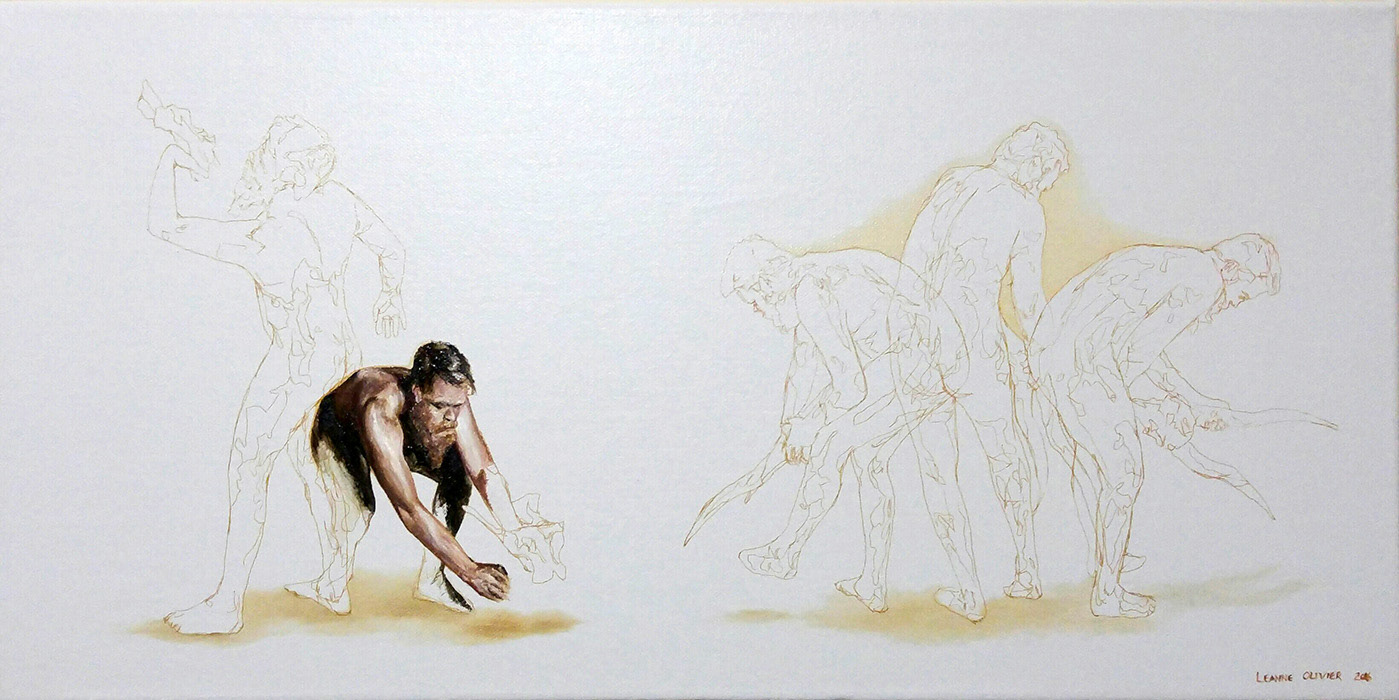 Leanne Olivier_Liminal theatre vi_2016_60x30.5cm_Oil paint & pigment ink on canvas