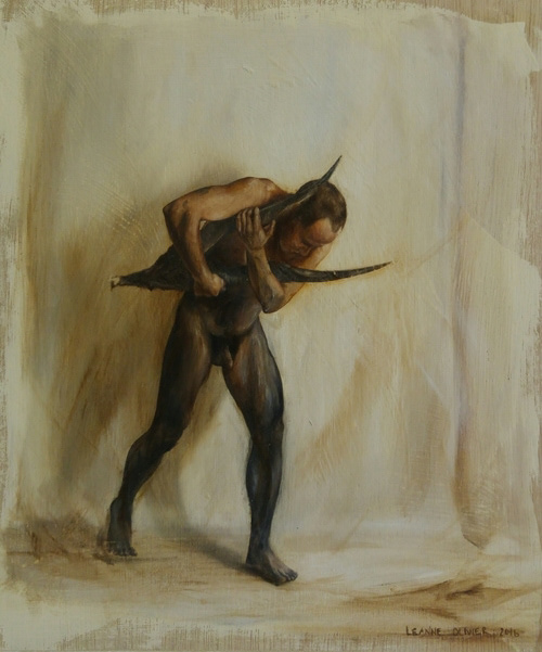 Leanne Olivier_Gedaante Verwisseling i_2016_35x29cm_Oil paint on wood.