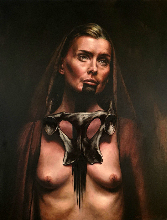 Leanne Olivier_Life death life_2020_130x100cm_Hematite & Oil on canvas
