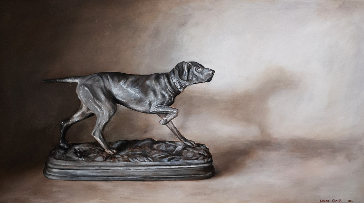Leanne Olivier_Still life of a mantel piece_2022_45x25cm_Oil on board