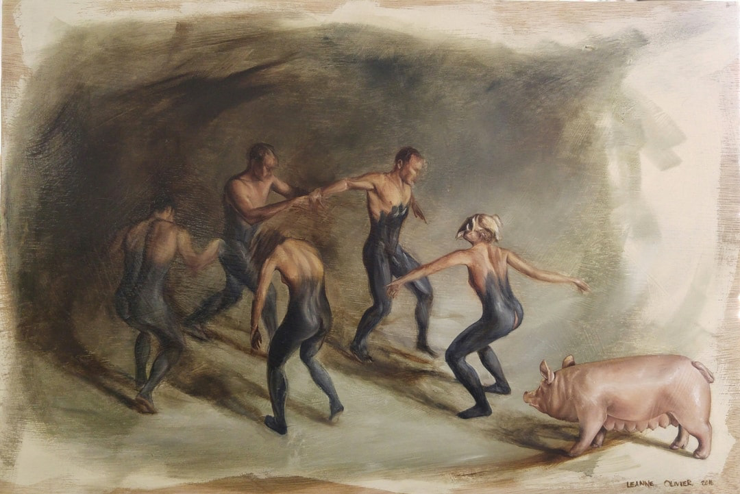 Leanne Olivier_Gediertes i_2016_60x40.5cm_Oil paint on wood.