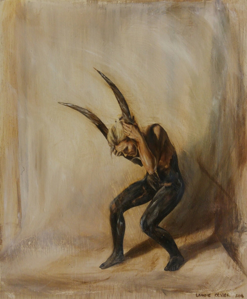 Leanne Olivier_Gedaante Verwisseling ii_2016_35x29cm_Oil paint on wood.