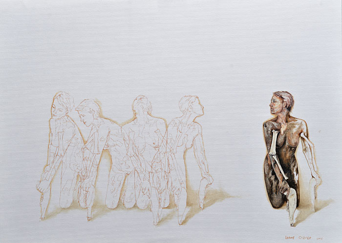 Leanne Olivier_Series xi_2015_30x42cm_Oil paint & pigment ink on canvas paper.