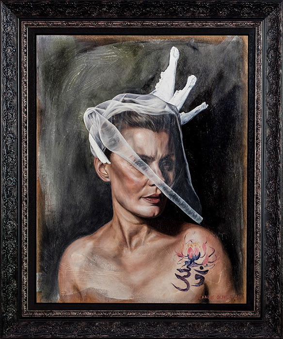 Leanne Olivier_Siren's Veil_2017_94.5x78cm_Oil paint on wood