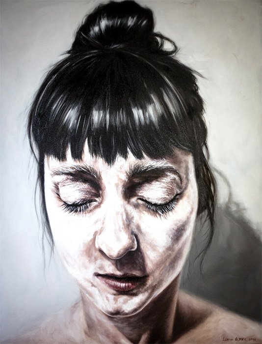 Leanne Olivier_Sehnsucht_2018_130x100cm_Oil paint & ash on canvas