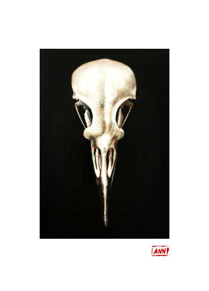 Leanne Olivier_Crow Skull Print_2023_20x14.5cm_Printed on Hahnemuhle 265gsm