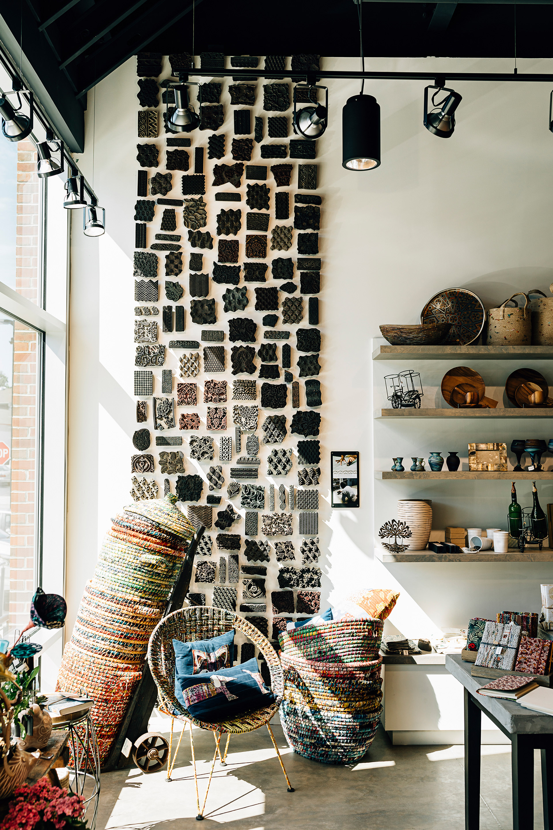 Artisan block print installation
