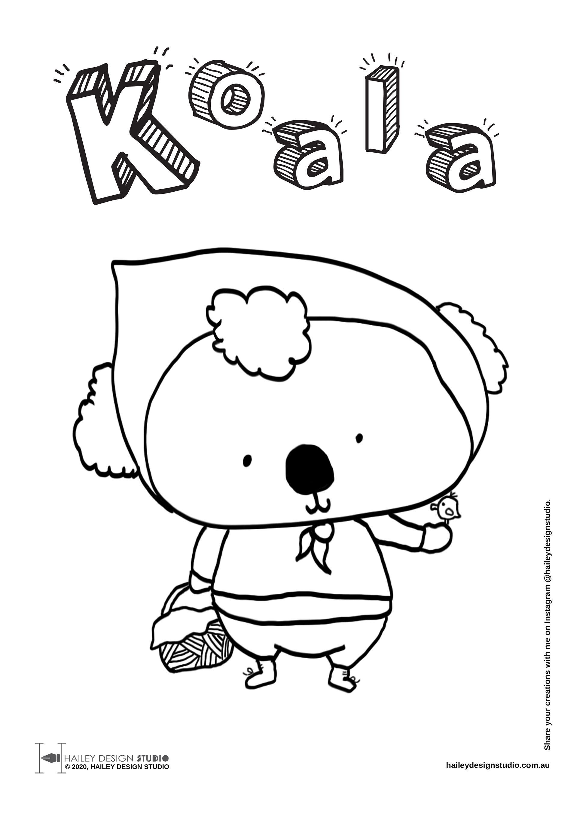 Colouring Page: Koala