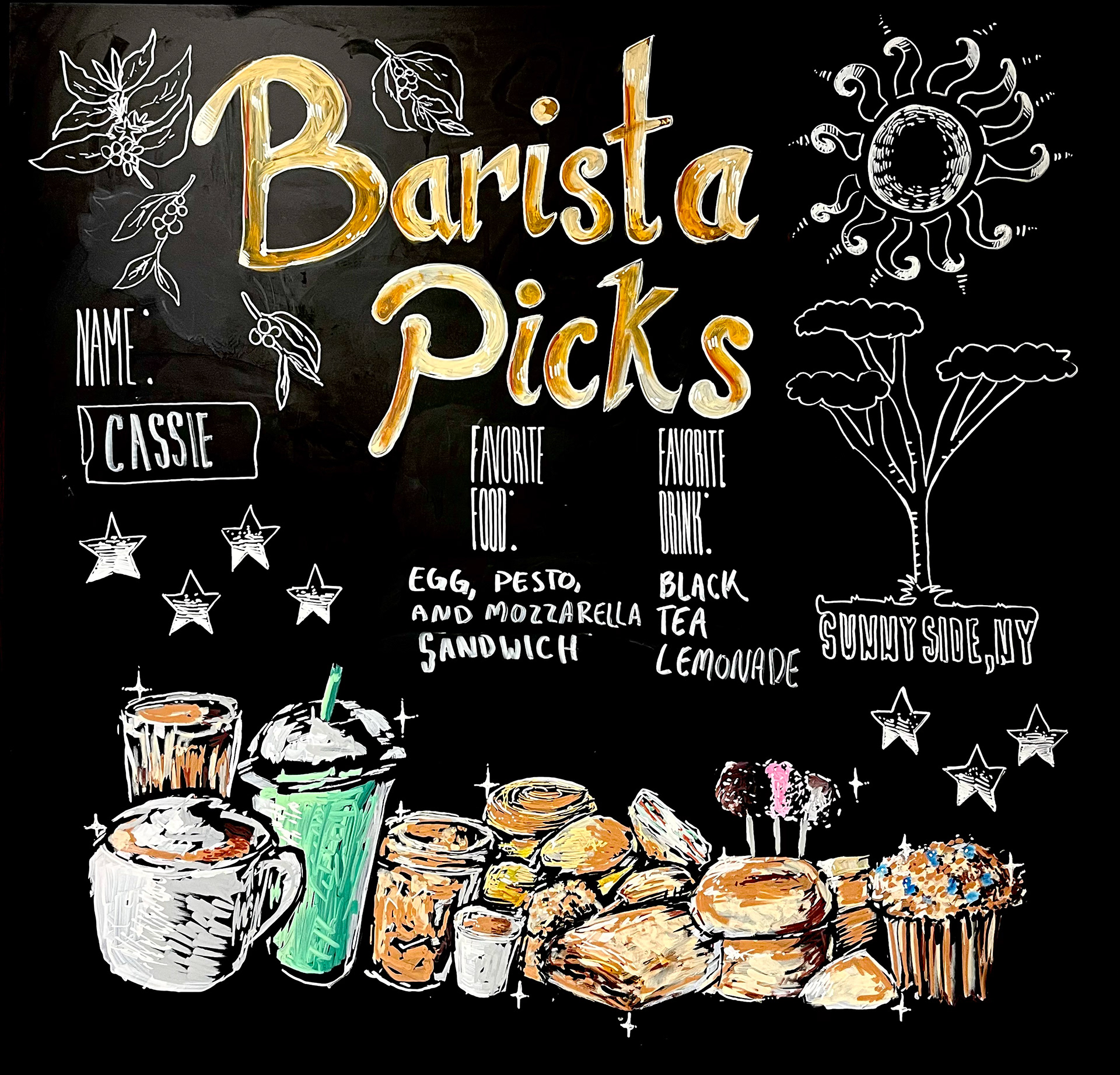 Sunnyside Barista Picks Board Winter 2024