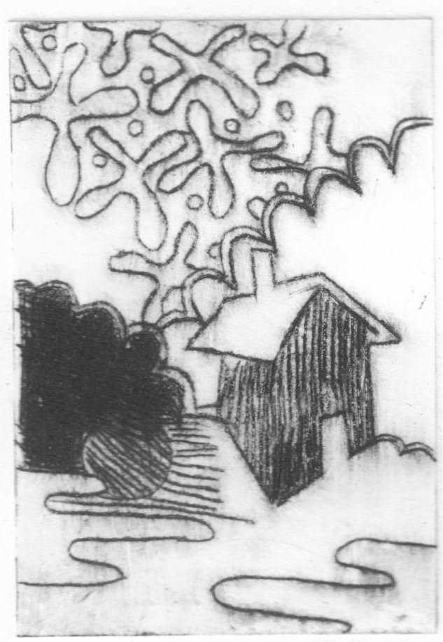 dream house, intaglio, 2020