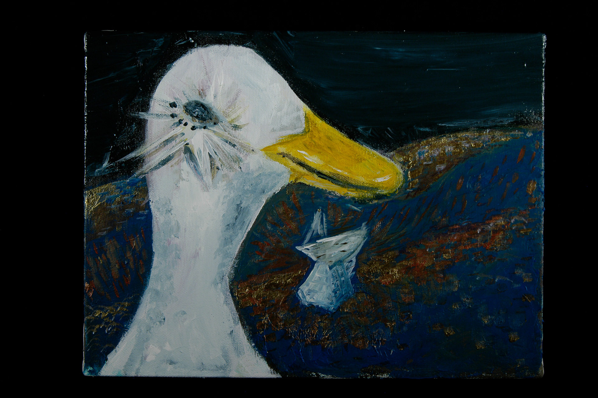 duck with telescope, likely 2016