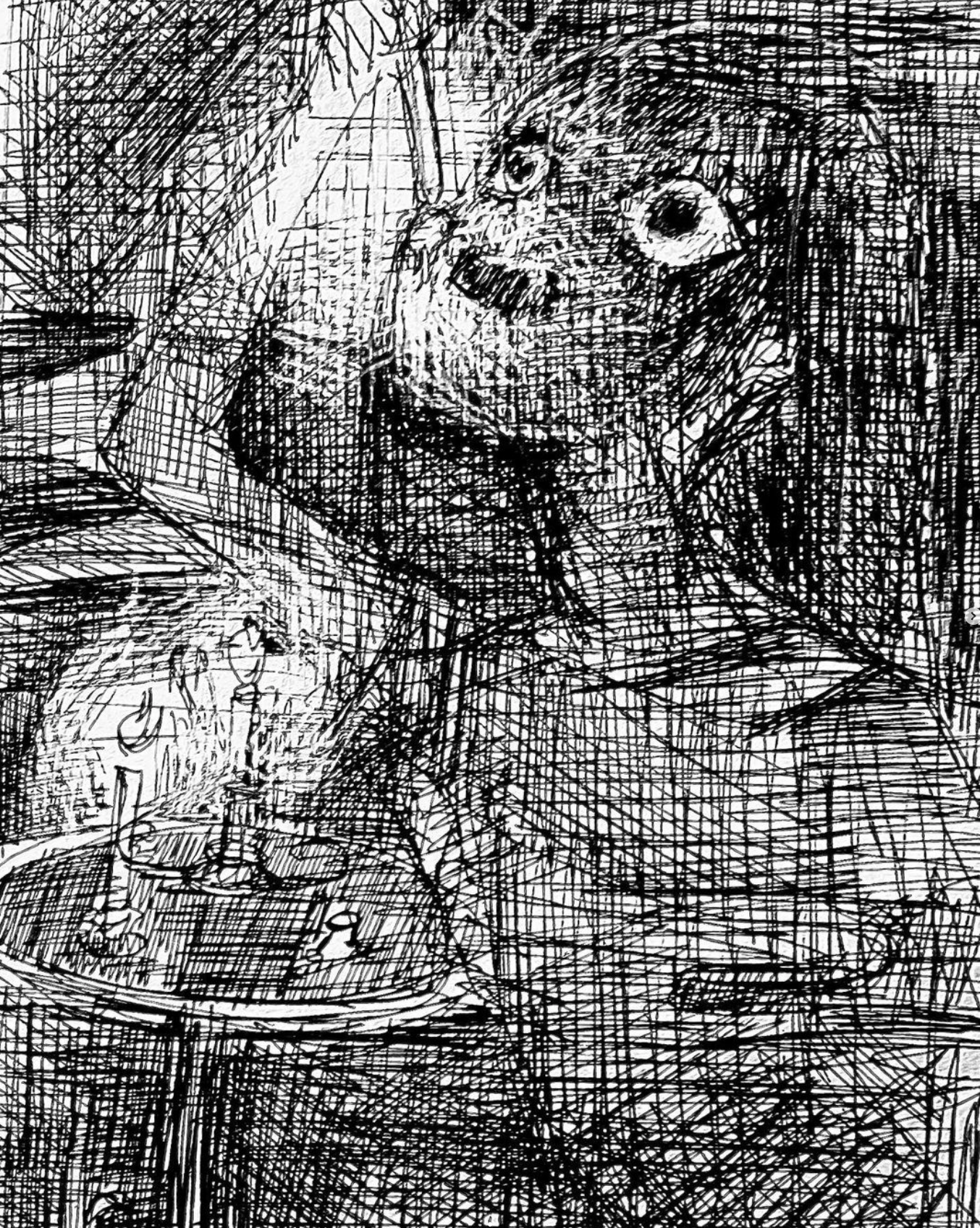 candle eater, pen, 2022