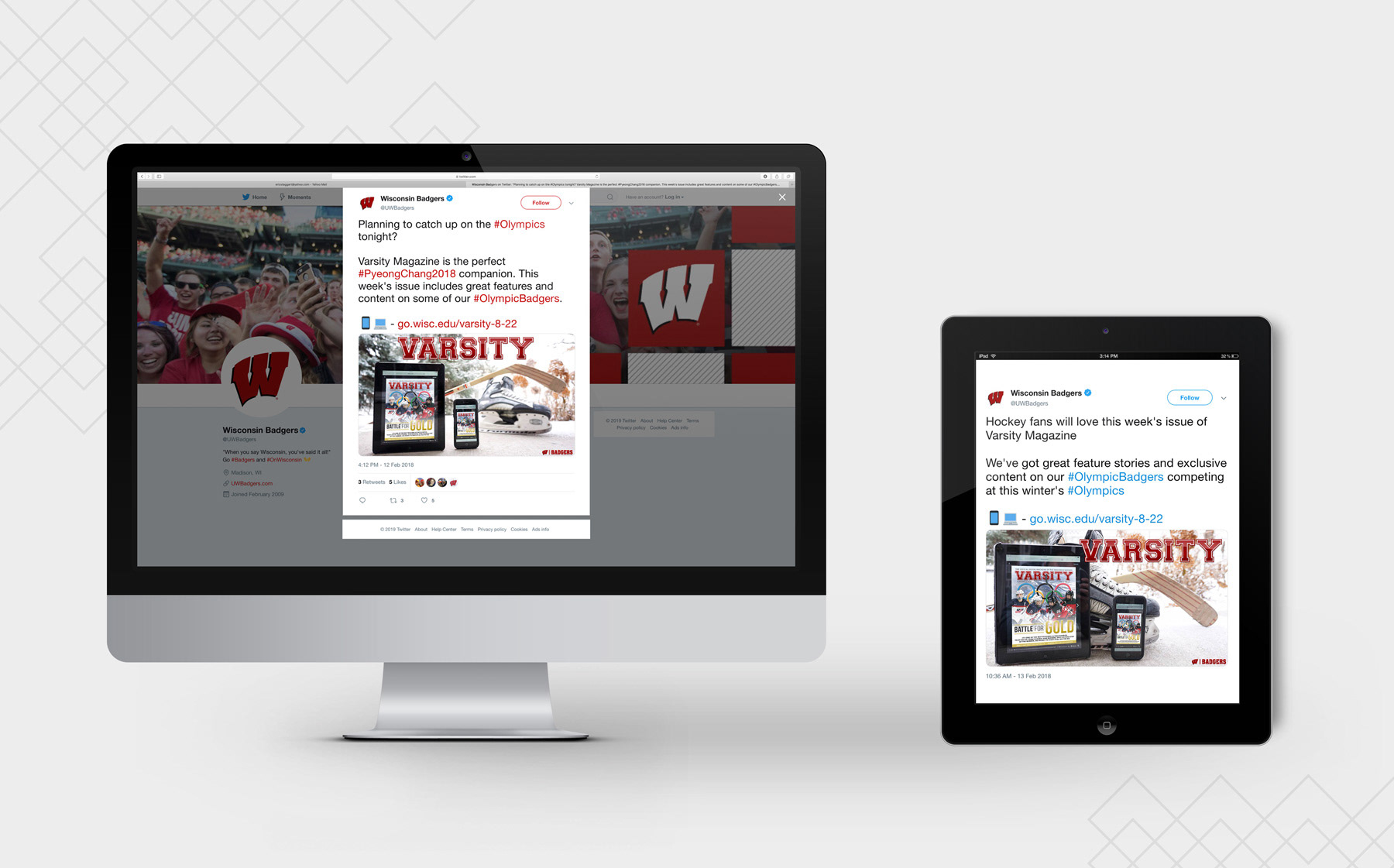 Multiple versions posted on the Badgers' main twitter account
