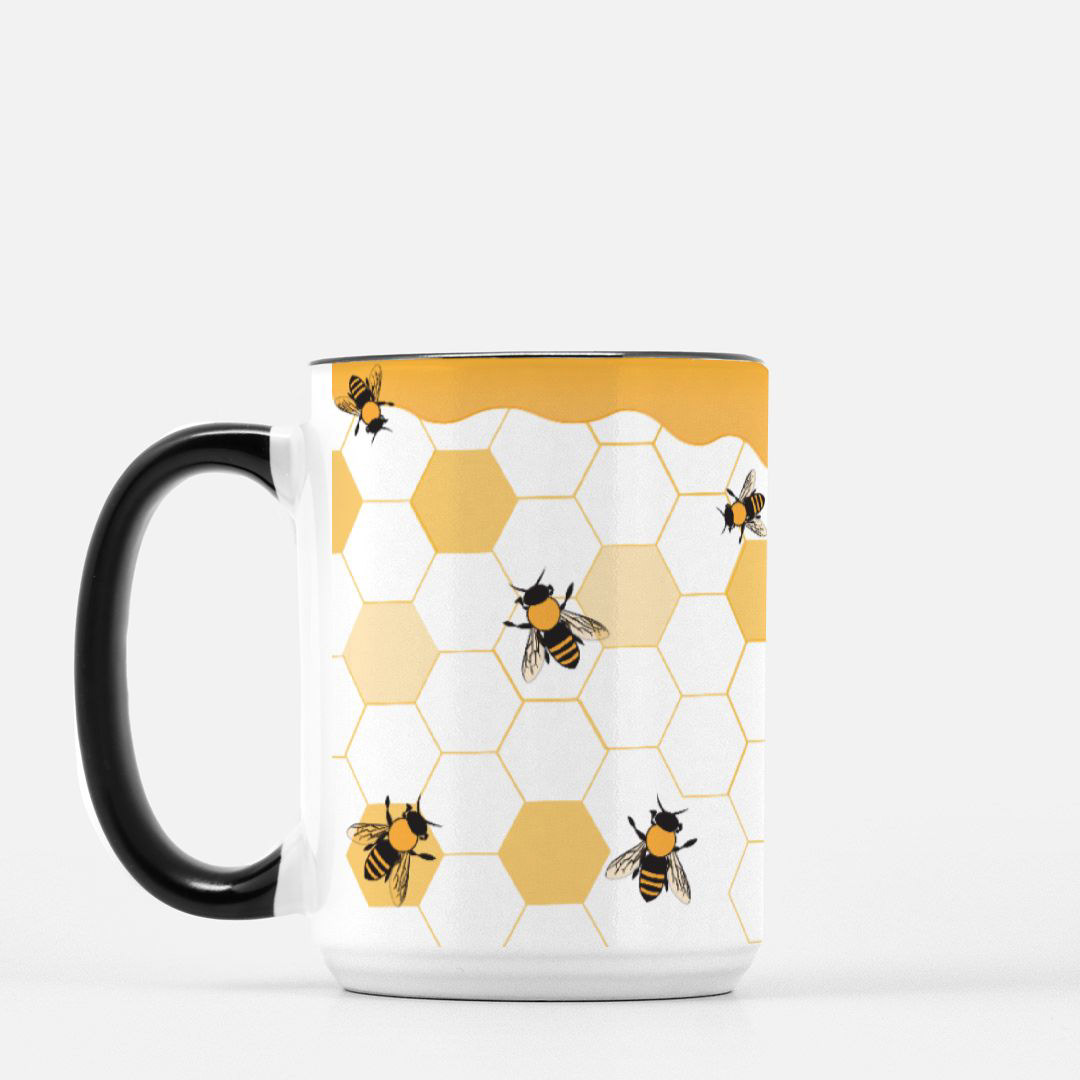 Honeybees & Honeycomb Mug - 15 oz.