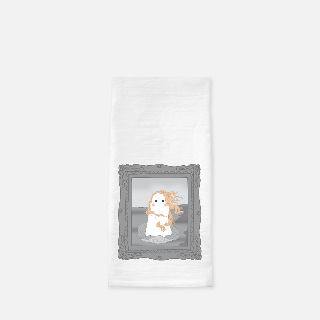 Ghostie Birth of Venus Tea Towel