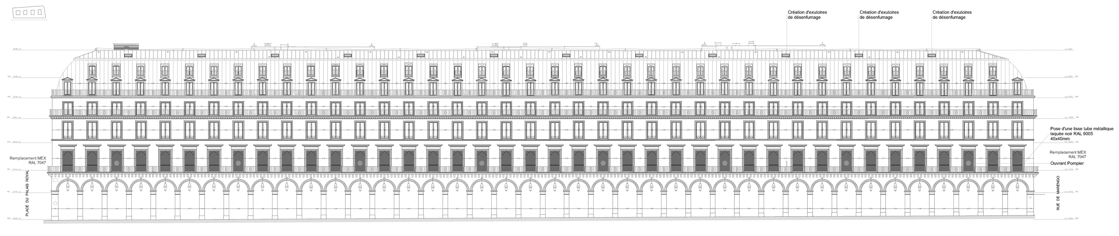 Façade sur rue Rivoli © MO///Architectes