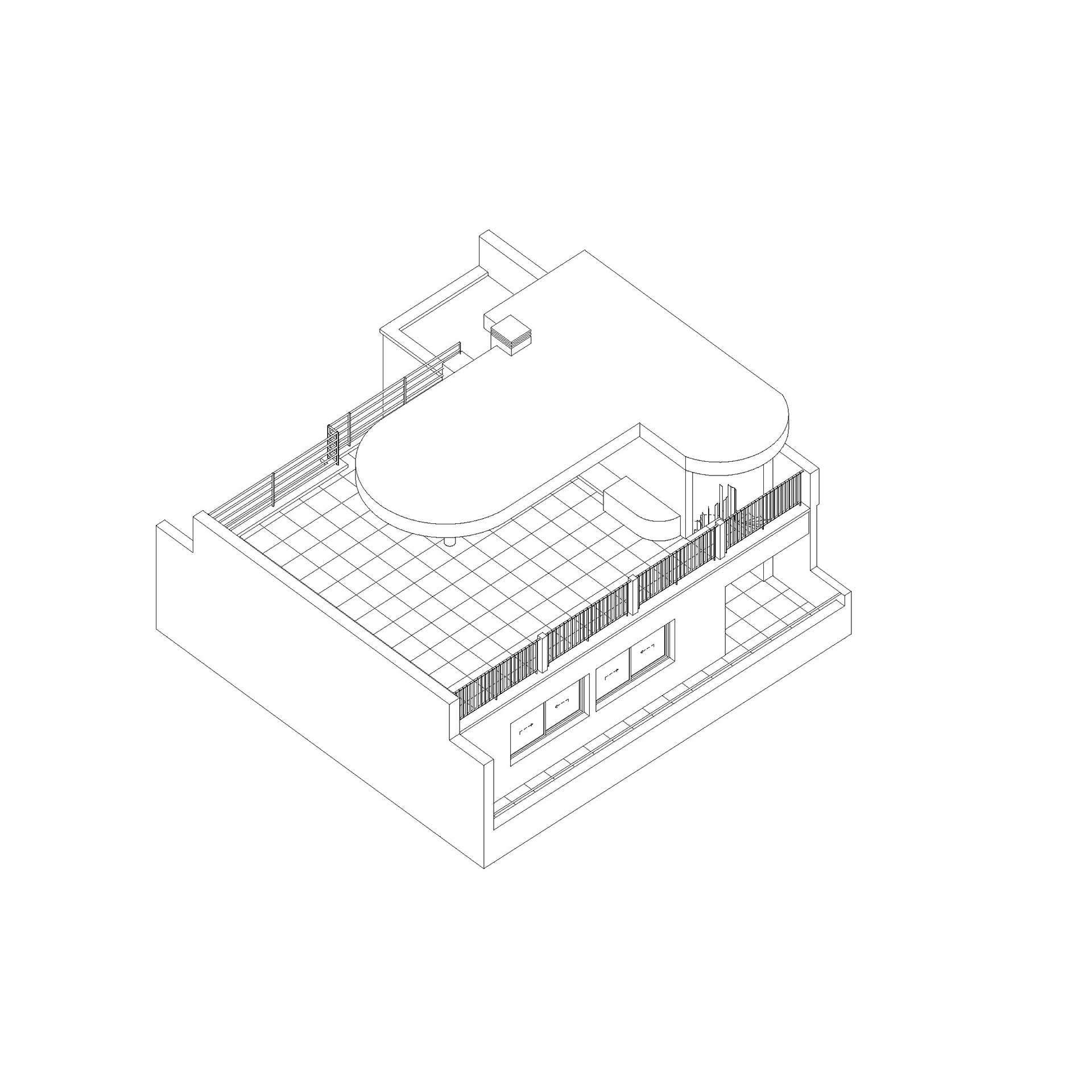 Axonométrie état existant © MO///Architectes