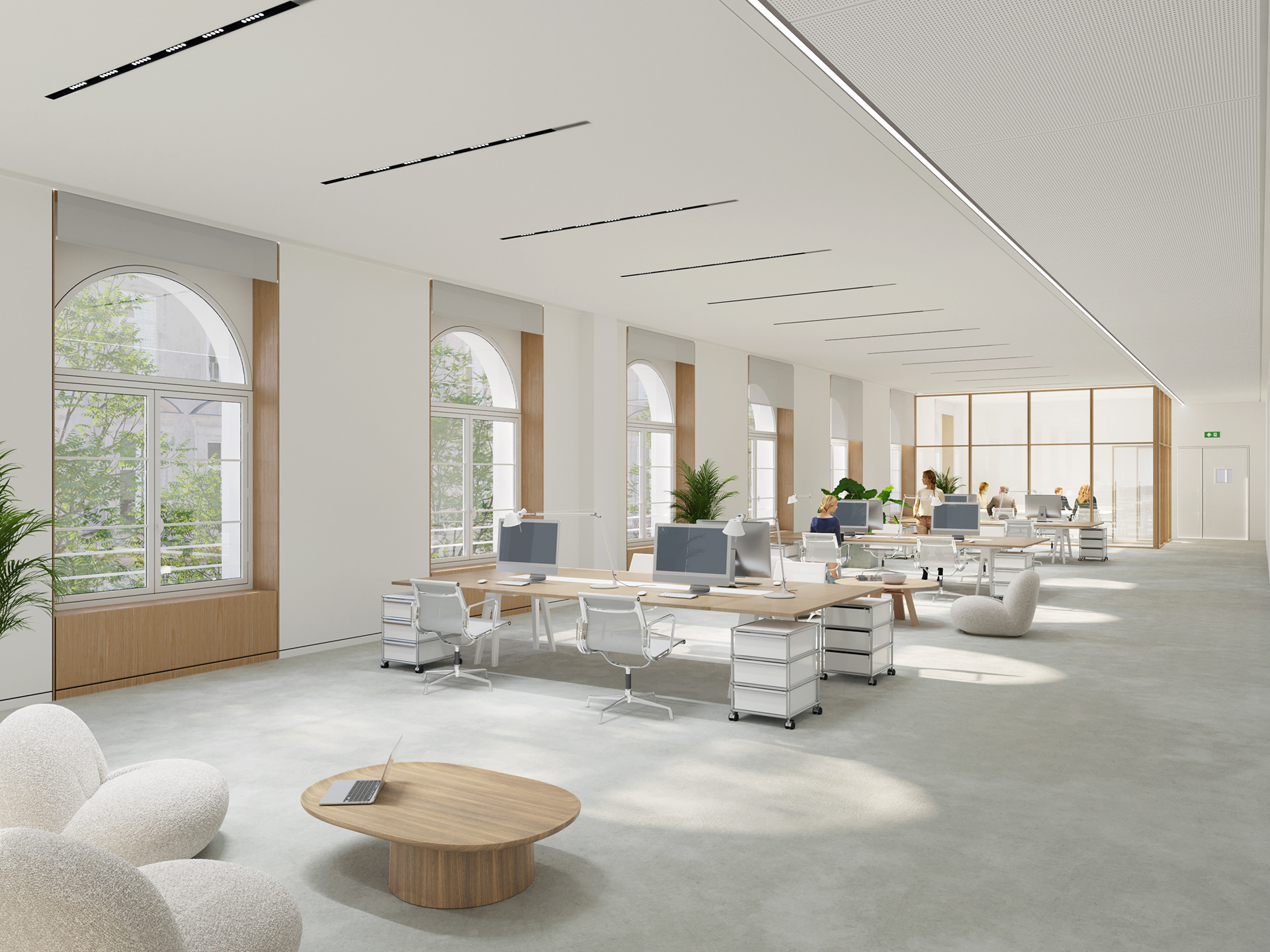 Open space côté aile niveau R+5 © Nicolas Jomain