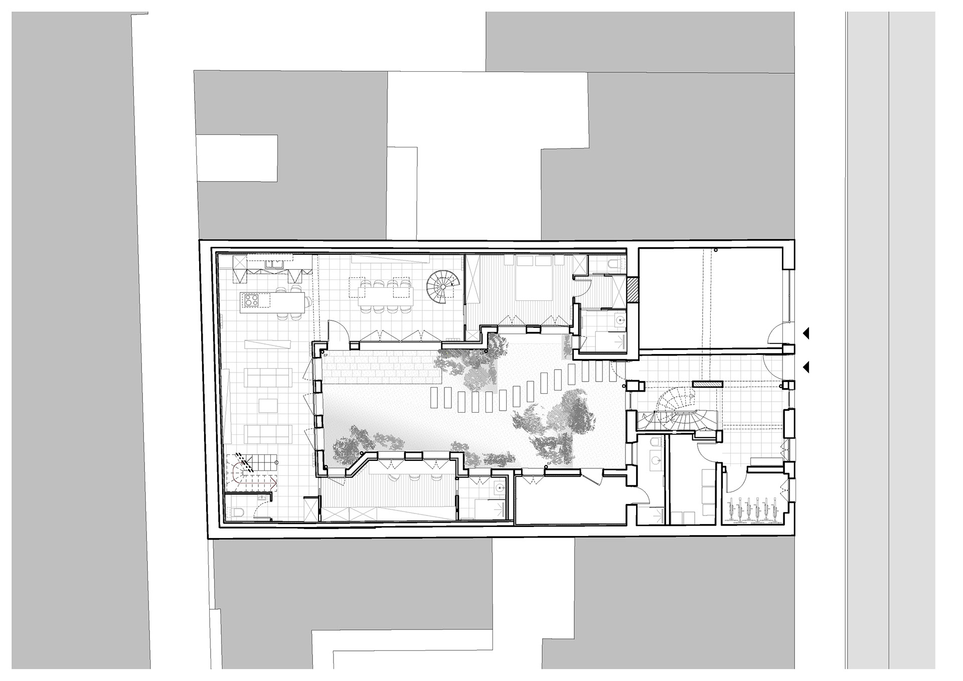 Plan RDC état projet © MO///Architectes