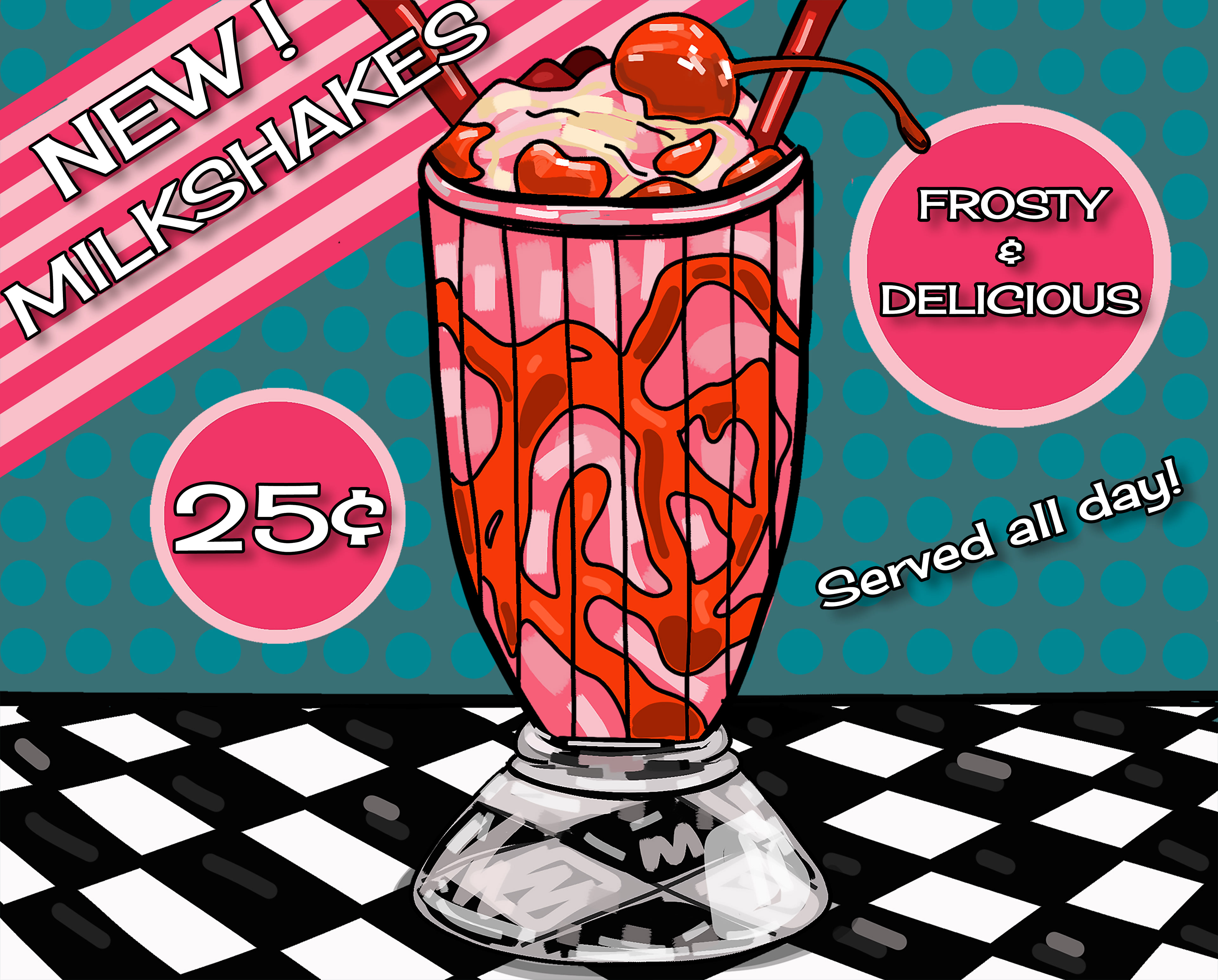 MILKSHAKE - DIGITAL VERSION OF A PHYSICAL PAINTING I MADE BACK IN 2020. THE DIGITAL VERSION IS MUCH BETTER :)