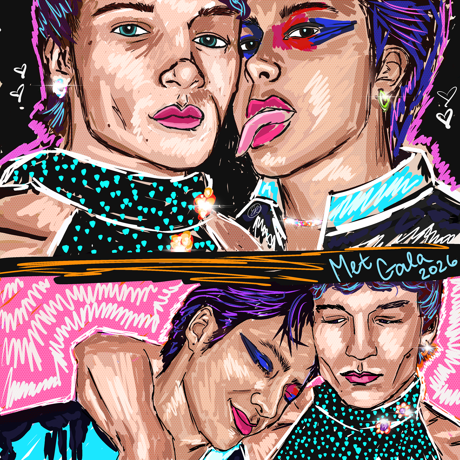 Hudson Williams & Connor Storrie Met Gala Doodles