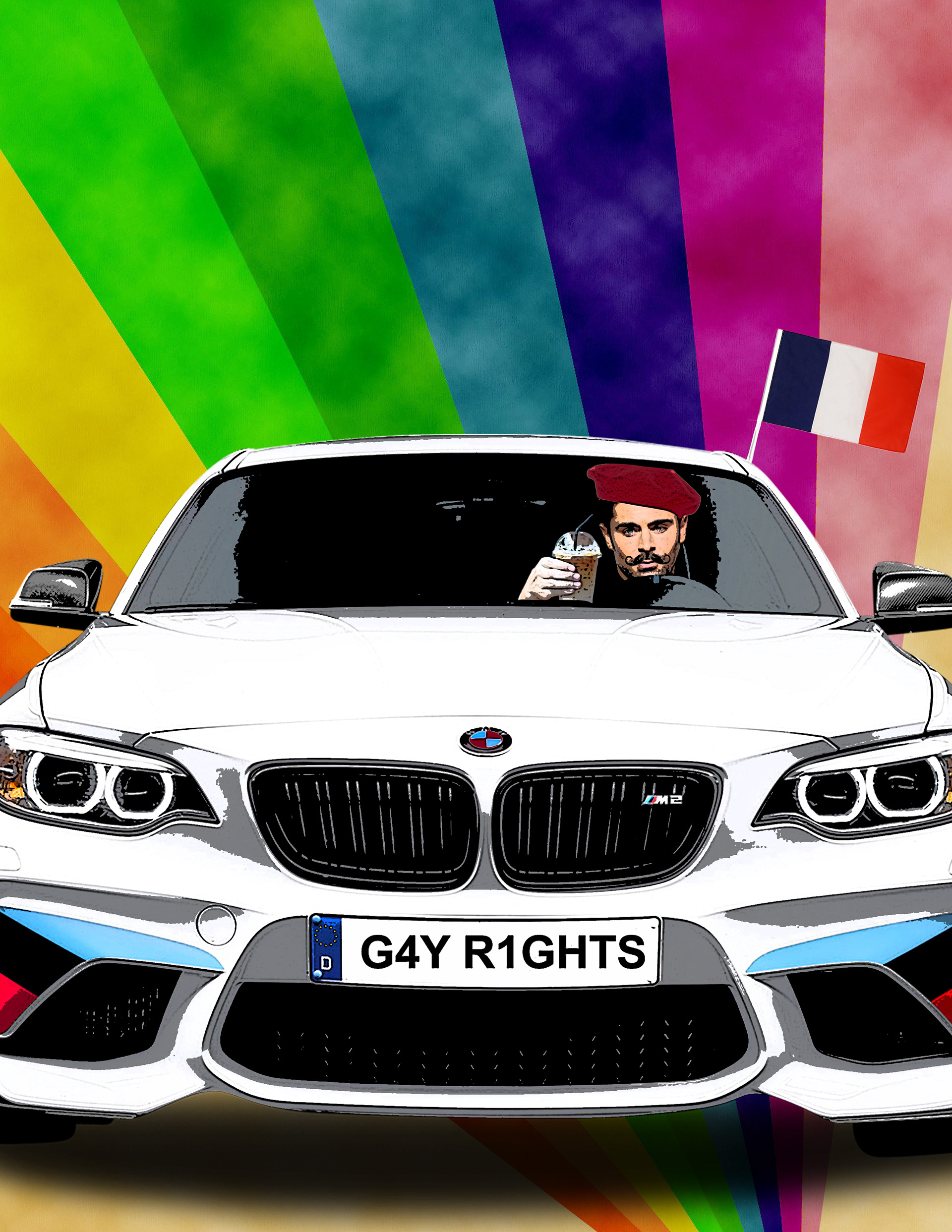 PROMPT WAS GAY RIGHTS, FRENCH ZAC EFRON, STARBUCKS/COFFEE, BMW