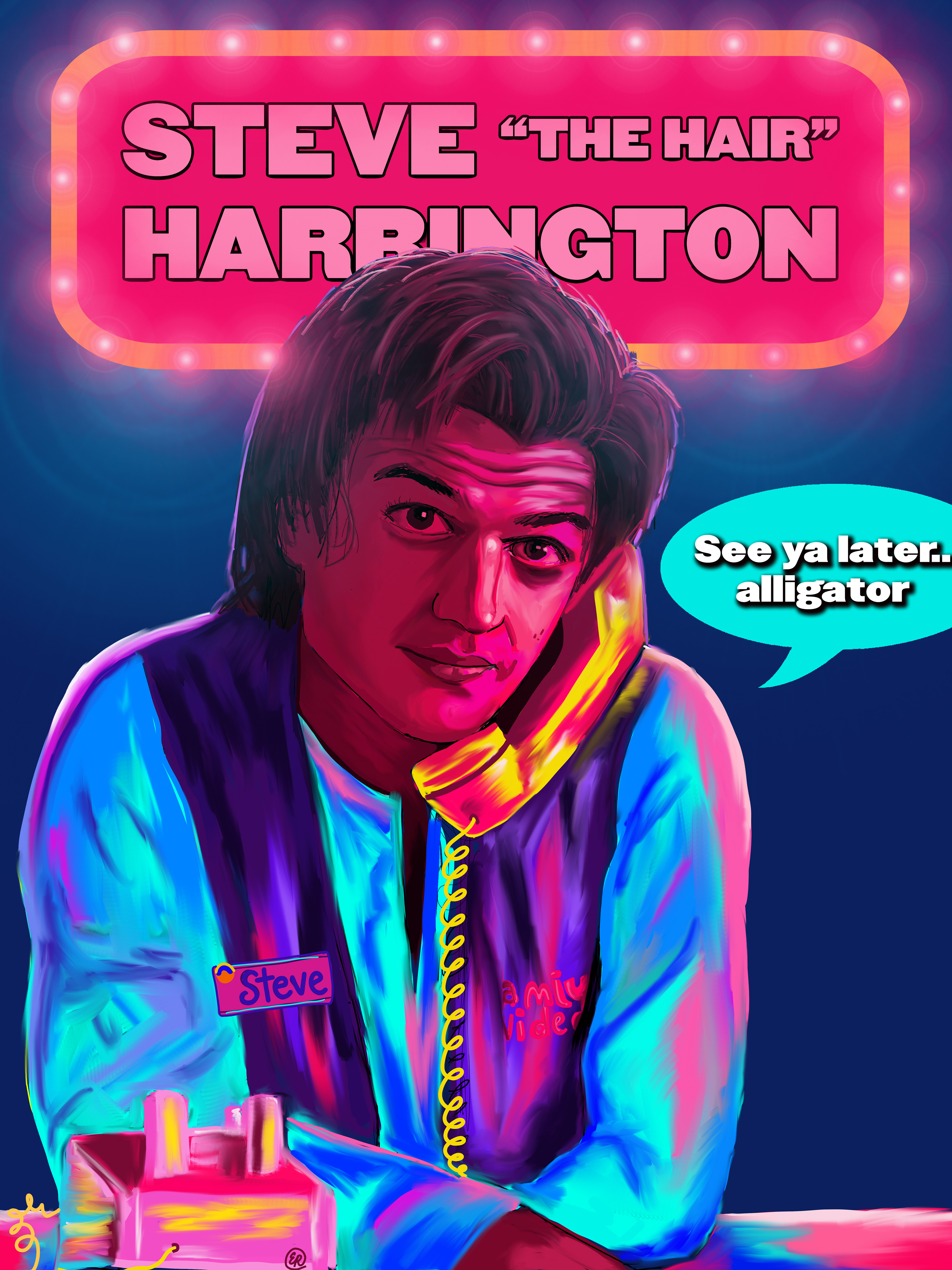 STEVE THE HAIR HARRINGTON - INSPIRED BY JOE KEERY AS STEVE HARRINGTON ON THE HIT SHOW, "STRANGER THINGS"