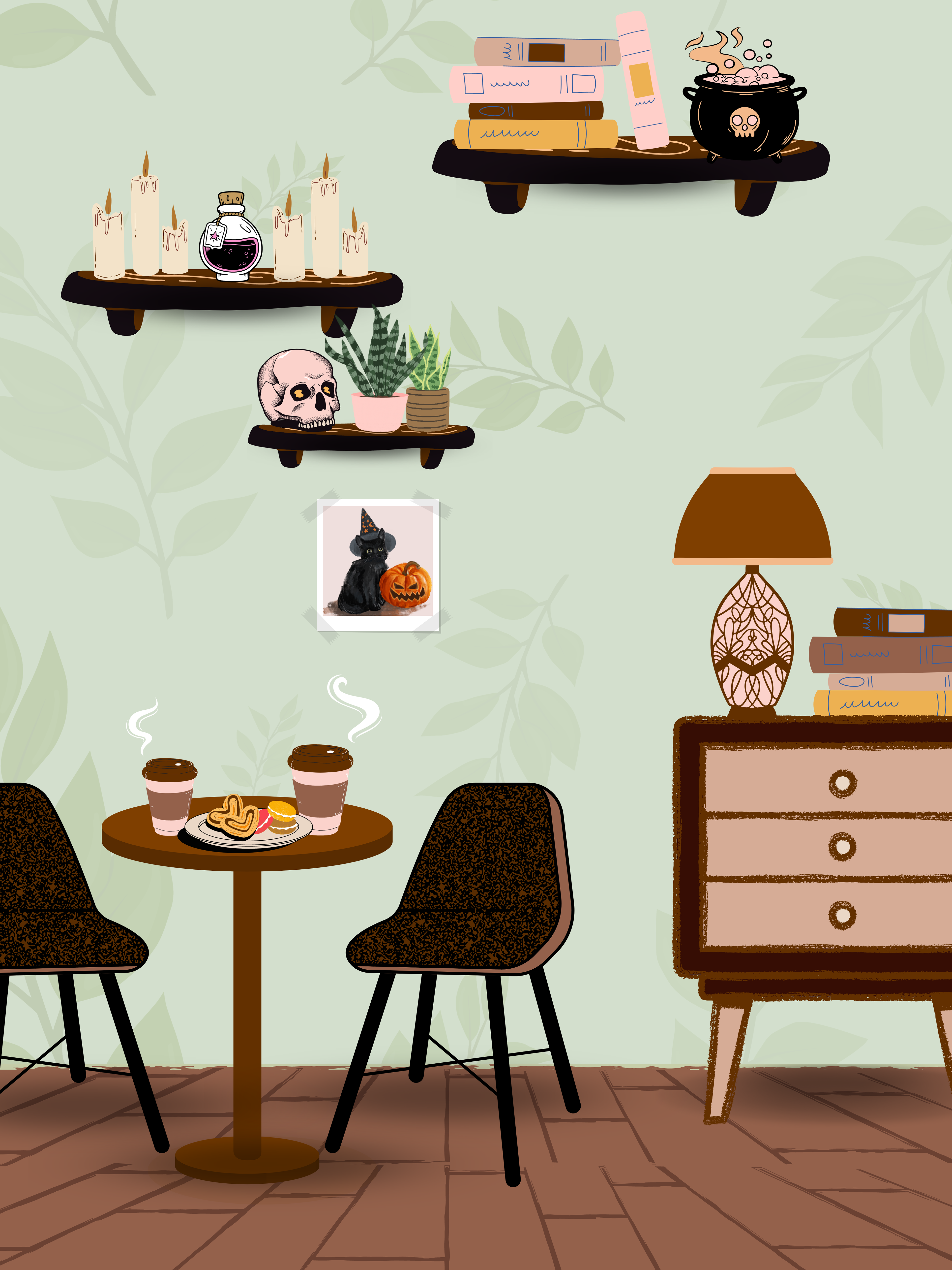 WITCHY CAFE - MADE ON CANVA PRO