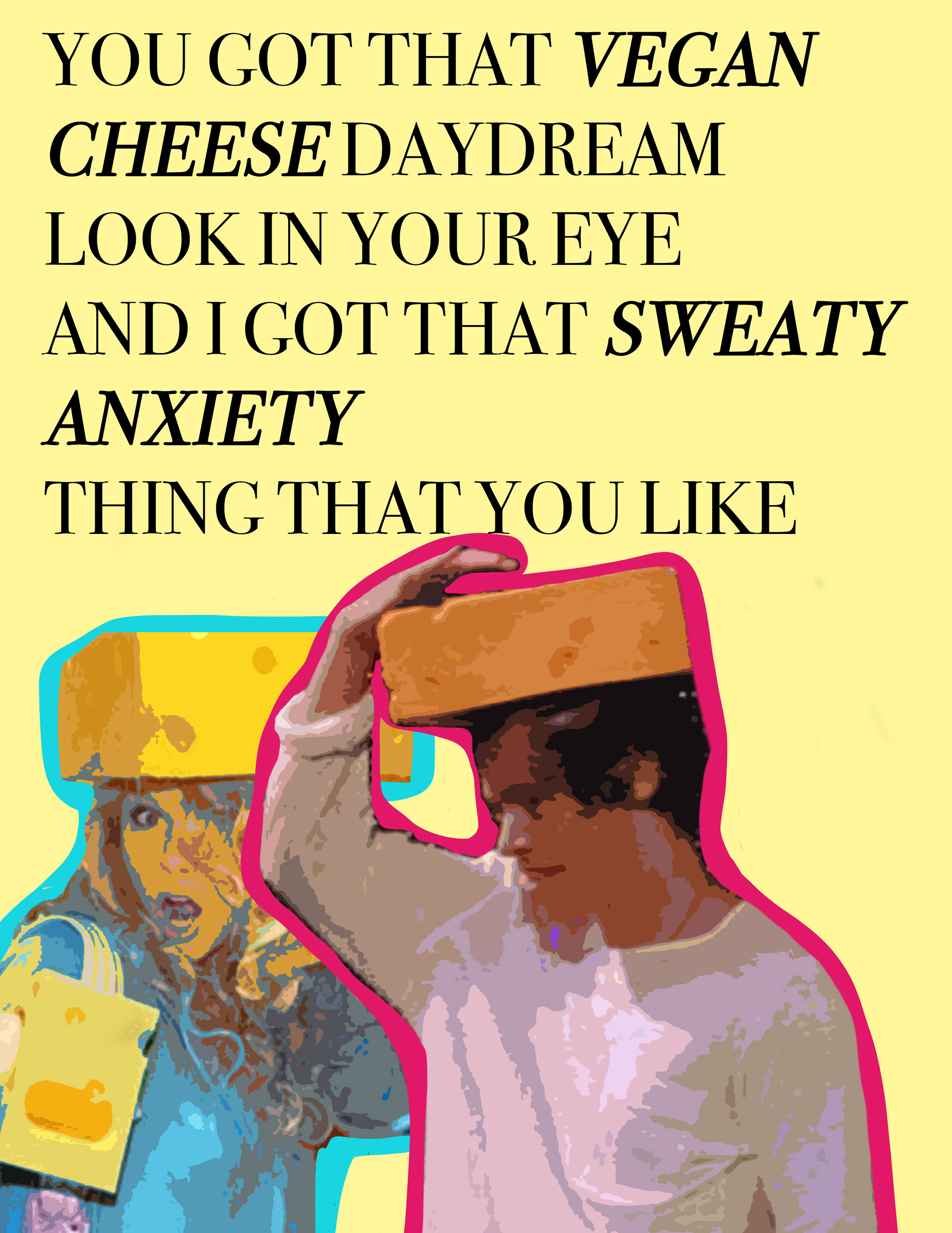 PROMPT WAS HAYLOR (TAYLOR SWIFT AND HARRY STYLES), VEGAN CHEESE, AND SWEATY ANXIETY