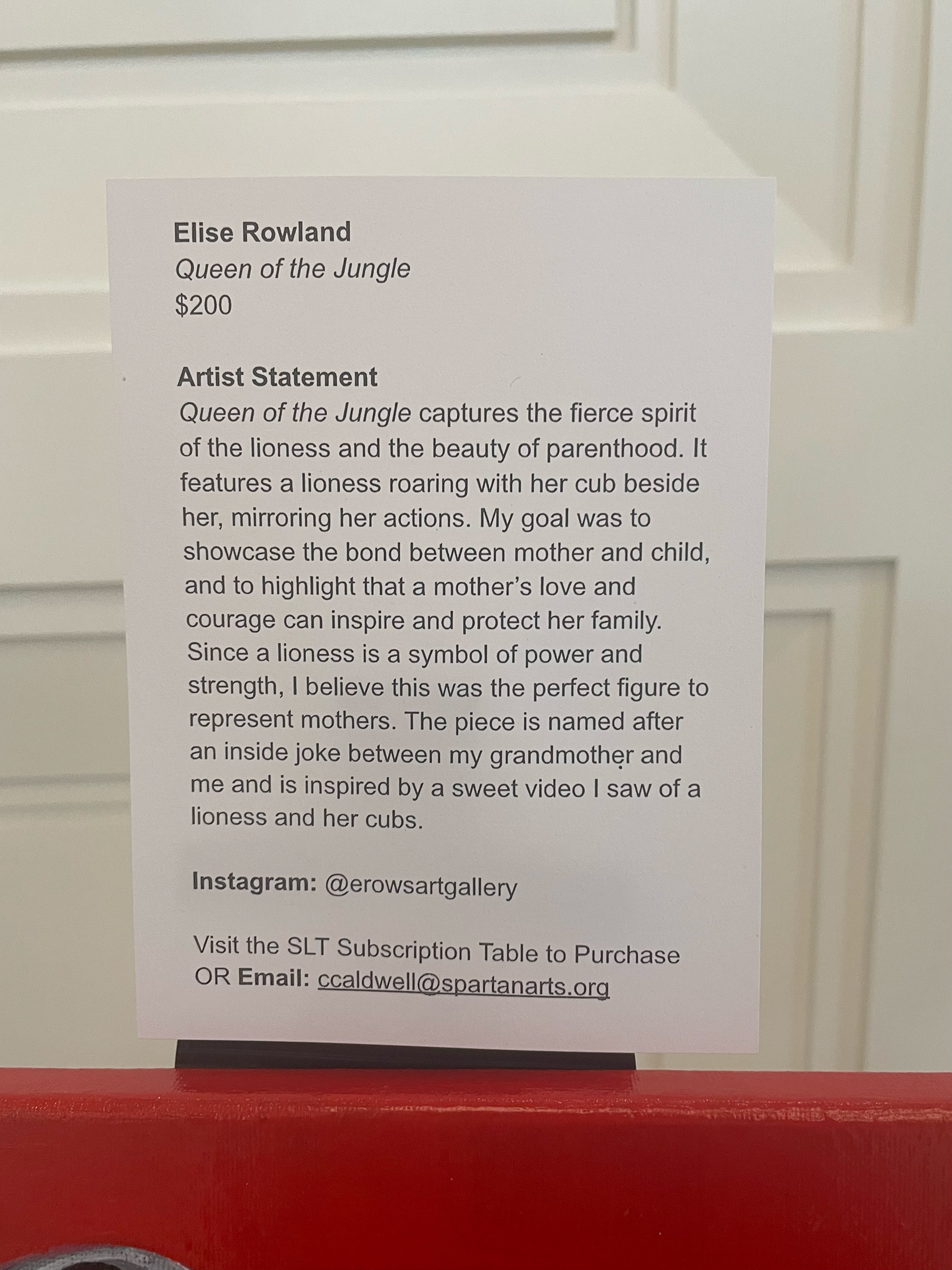 MY ARTIST STATEMENT FOR "QUEEN OF THE JUNGLE"