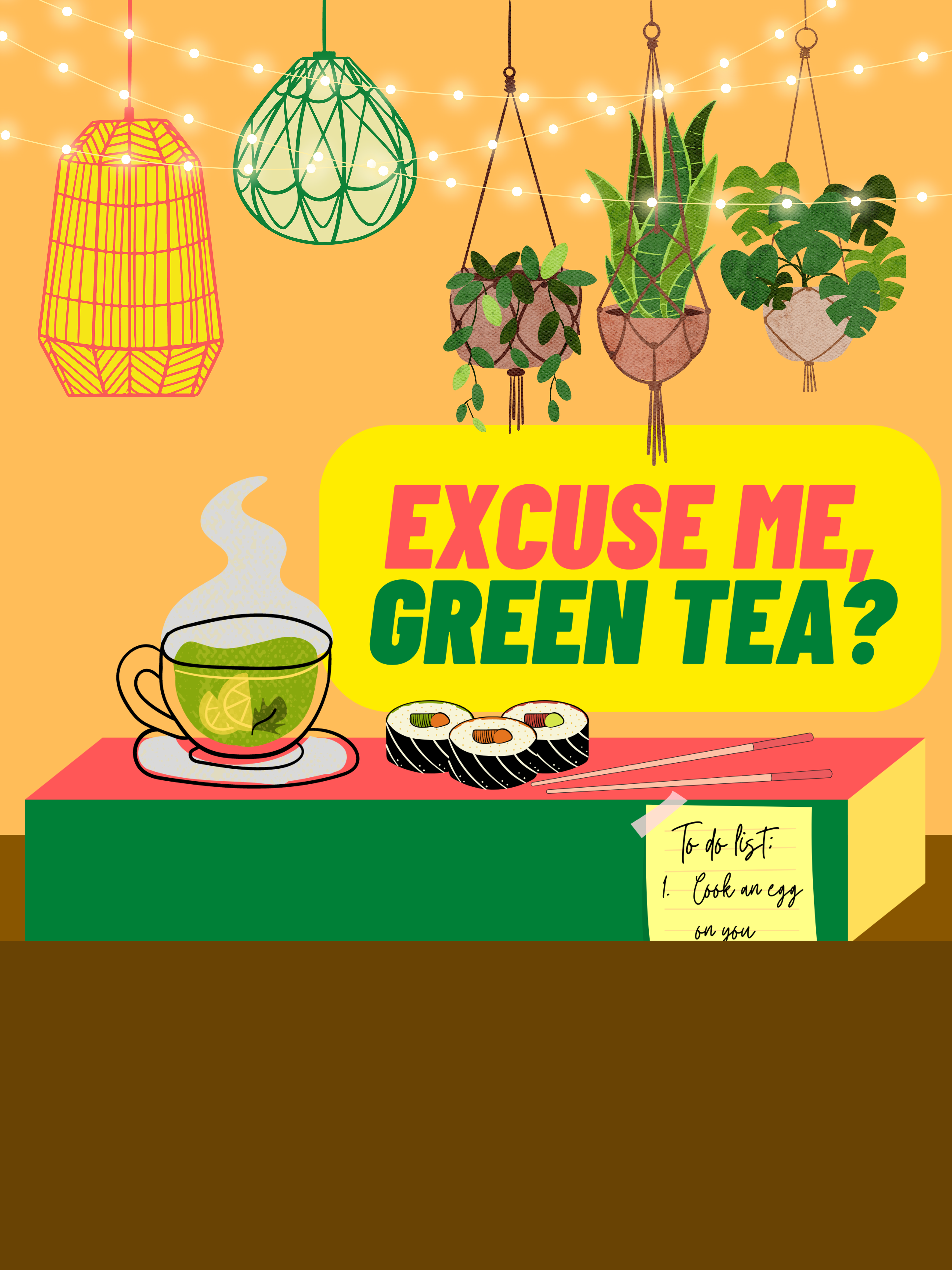EXCUSE ME, GREEN TEA? - INSPIRED BY THE SONG "MUSIC FOR A SUSHI RESTAURANT BY HARRY STYLES, ALSO MADE ON CANVA PRO