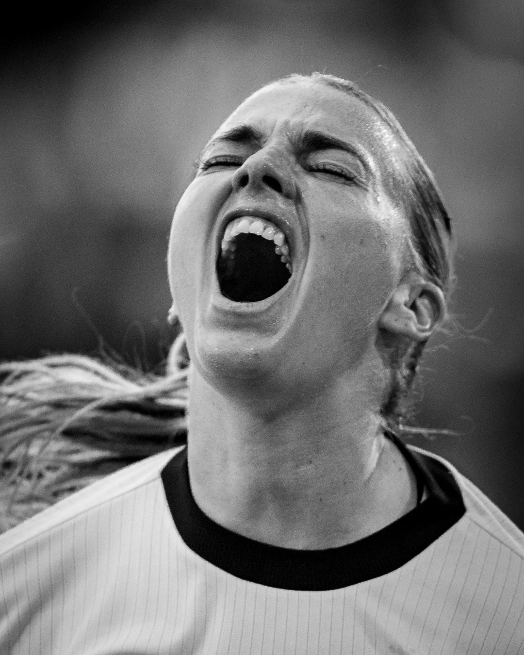 Laura Freigang celebrates her goal at the UEFA Nations League match against Scotland iat the Volkswagen Arena, in Wolfsburg, Germany