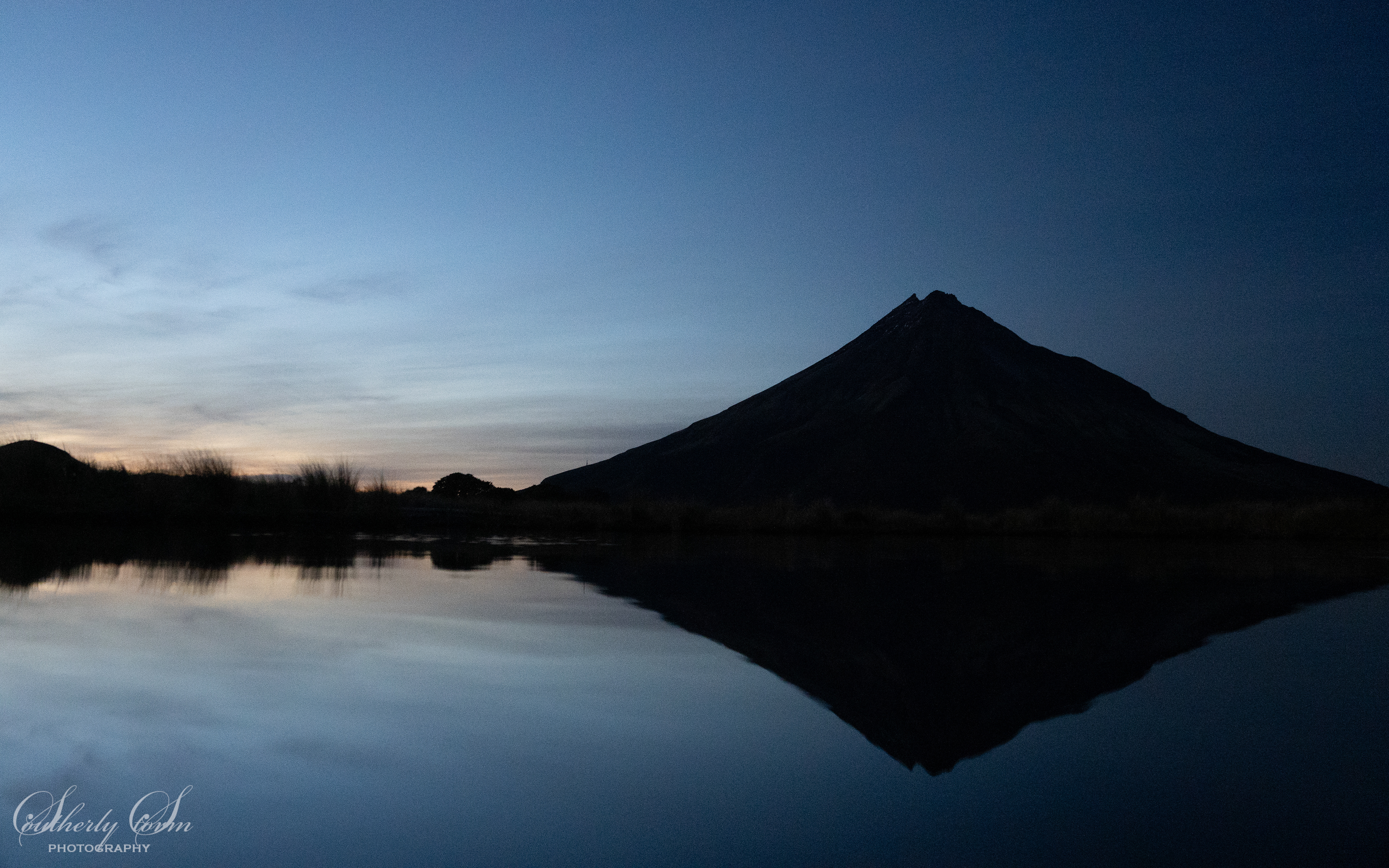 Mt Taranaki and Pouakai Tarn at dawn