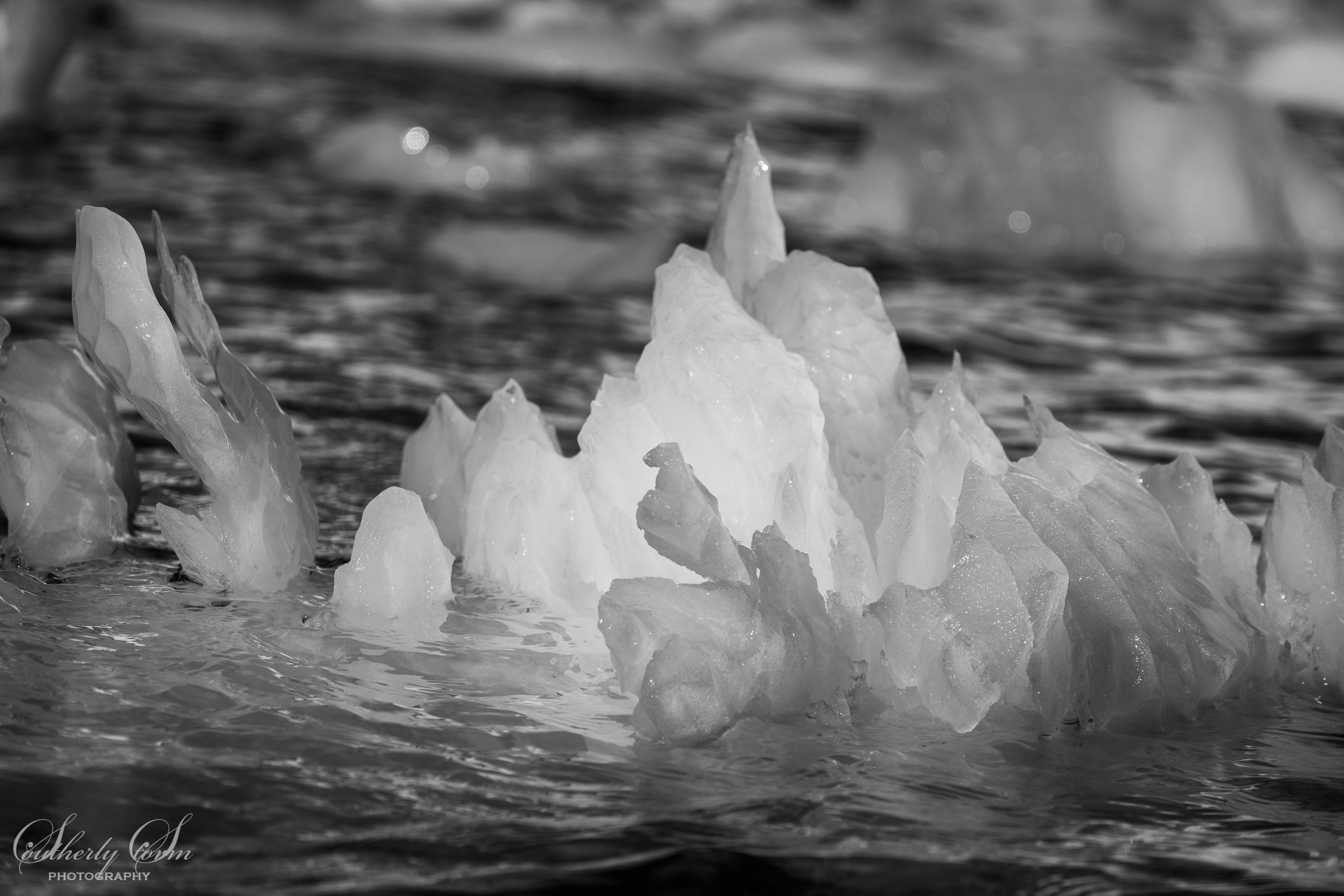 Black and white ice