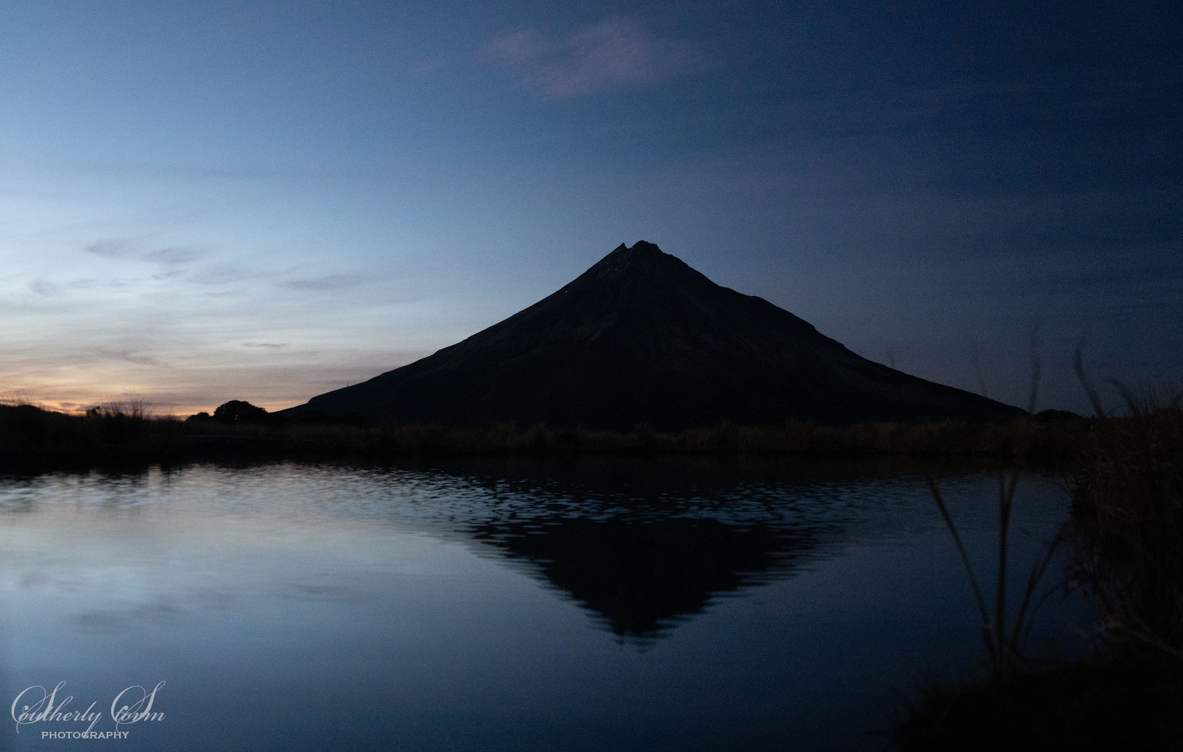 Mt Taranaki and Pouakai Tarn at dawn