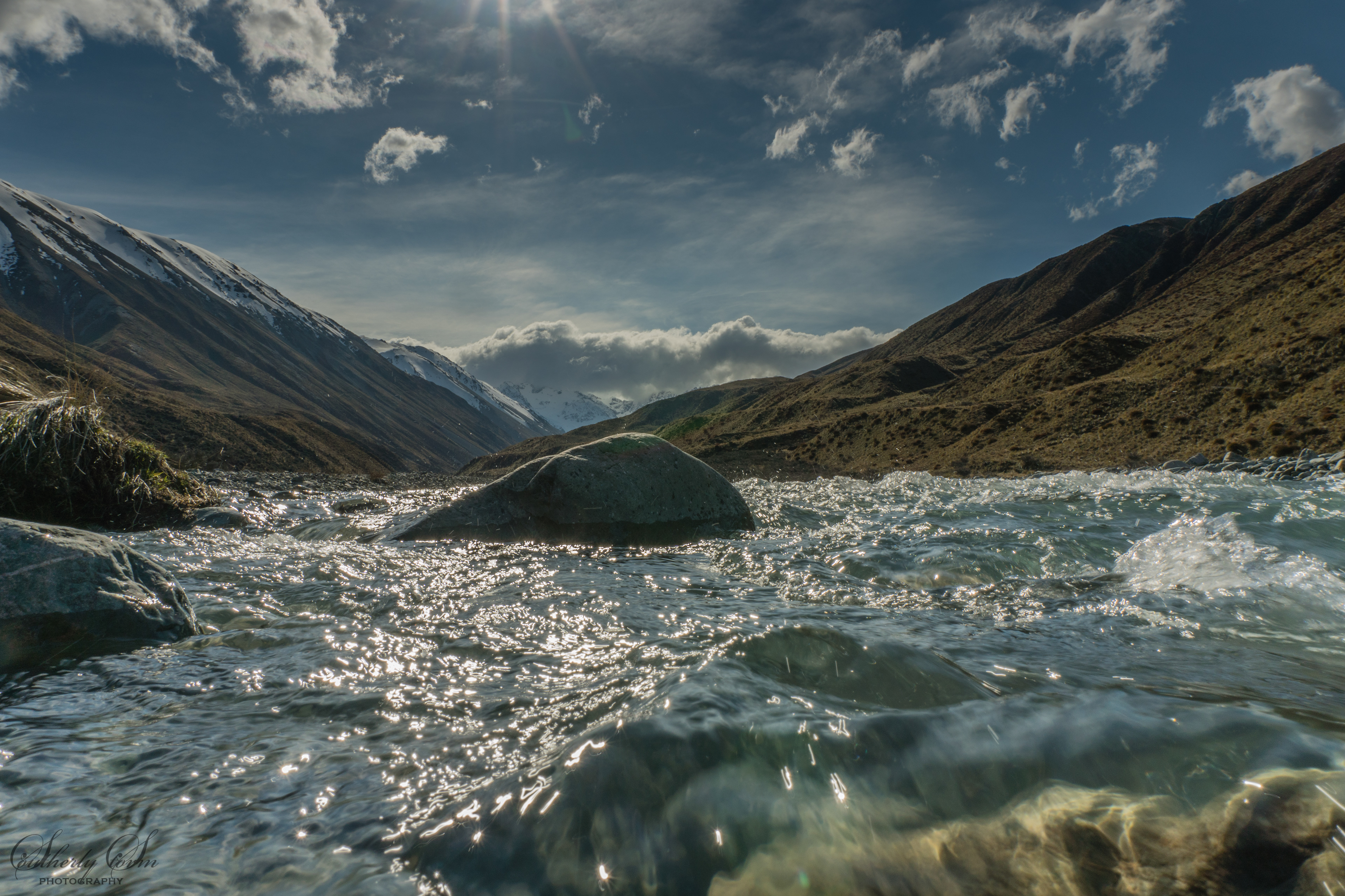 Running water in the Arrowsmith valley