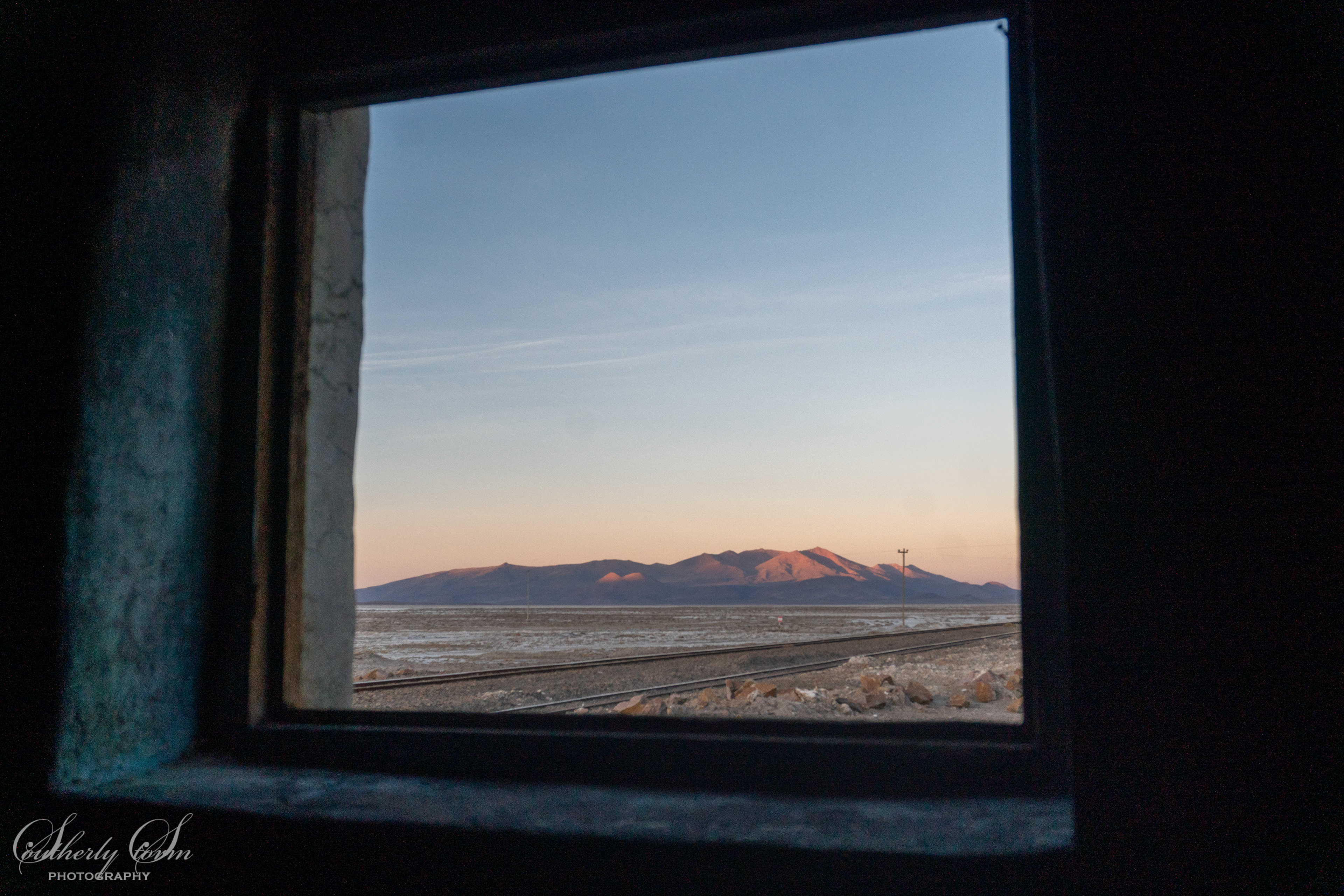 Sunset view from a window