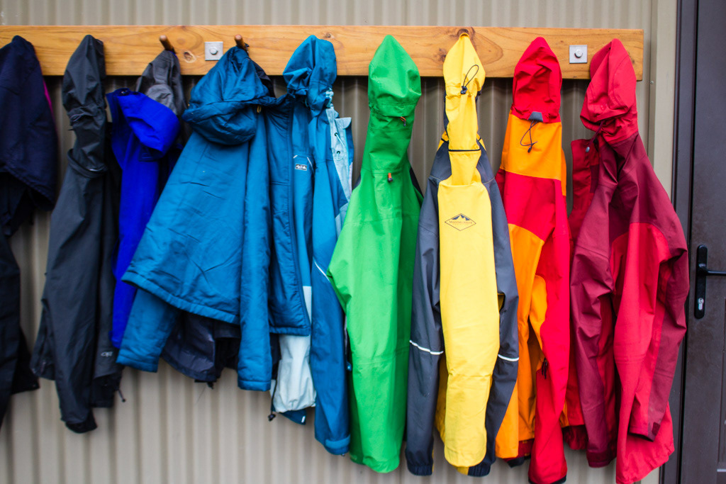 Rainbow of rain jackets
