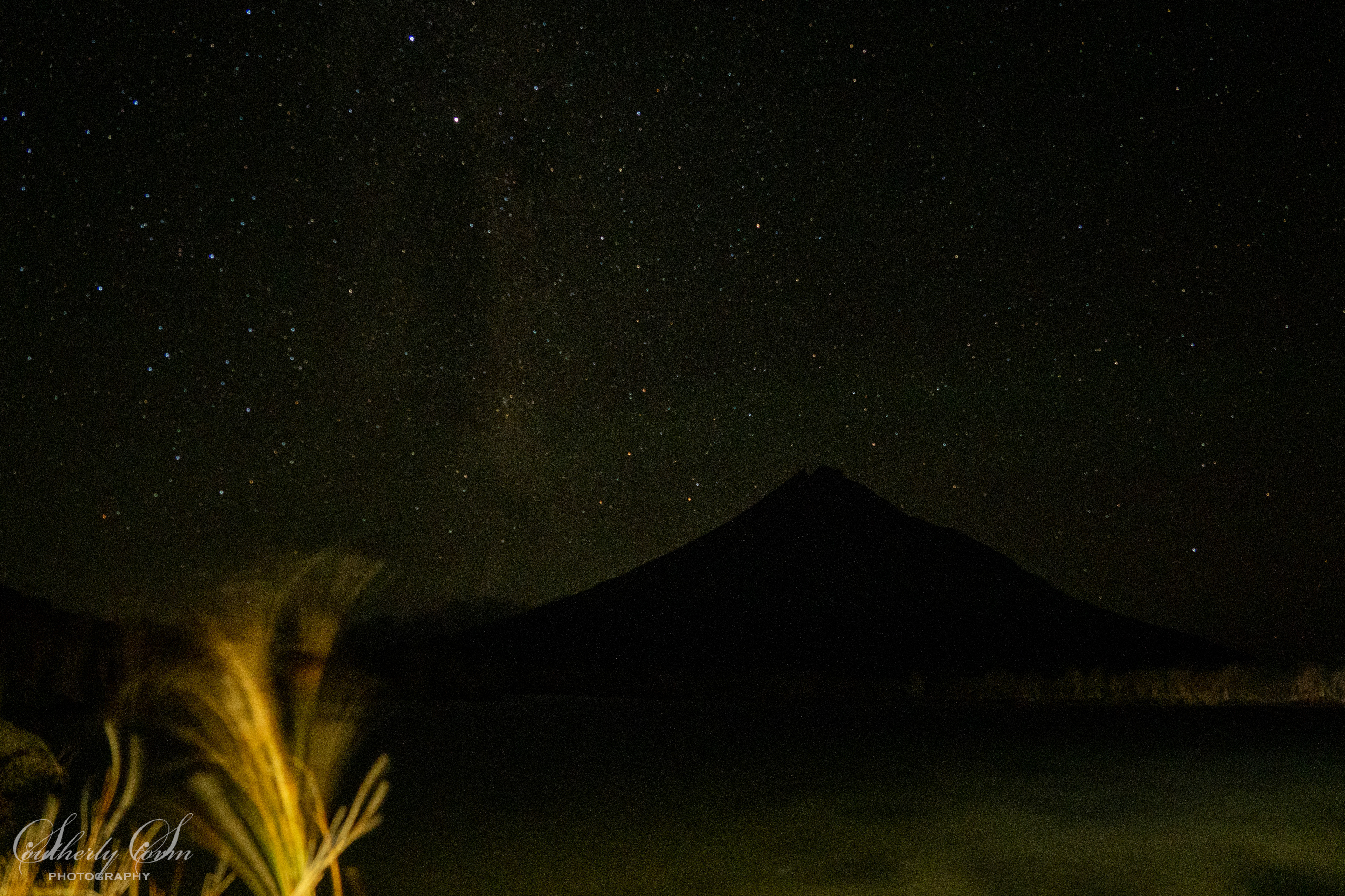 Mt Taranaki and the starry night